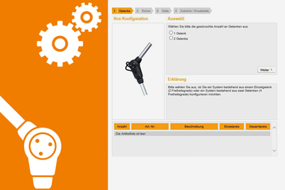 Configurador para articulações robóticas